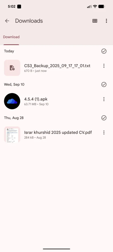 How to create, restore and change the CloudStream app backup