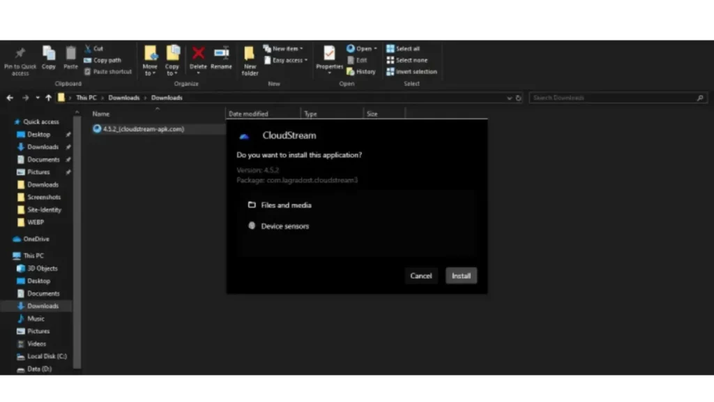 Install the CloudStream APK file without an emulator
