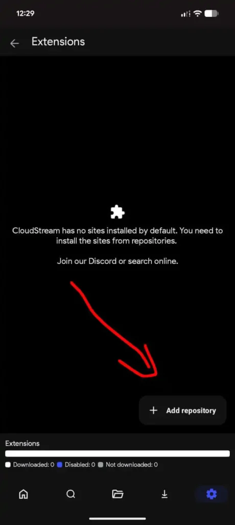 steps to add repositories and loading extensions in cloudstream